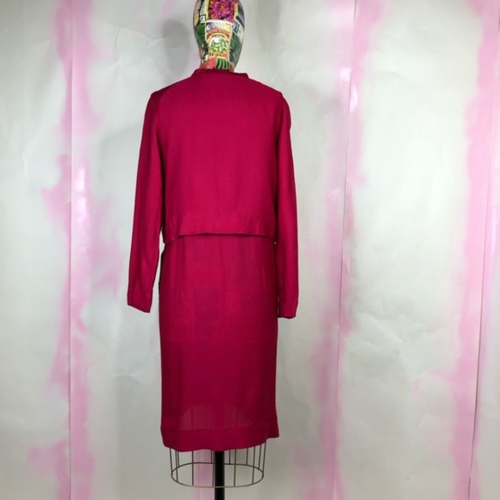 & Other Stories Long Sleeve Front Zip Layer Cerise - Picture 3 of 8